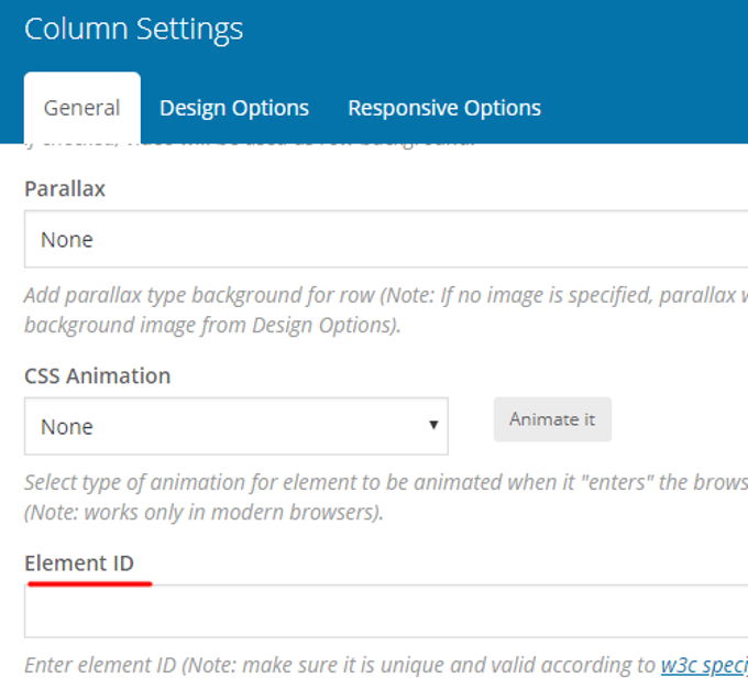 Add anchor in WordPress using WP-Bakery Pagebuilder Add anchor in WordPress using WP-Bakery Pagebuilder