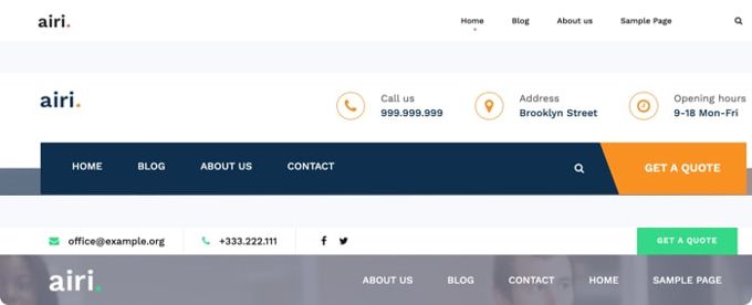 Airi Header Menus Airi Header Menus