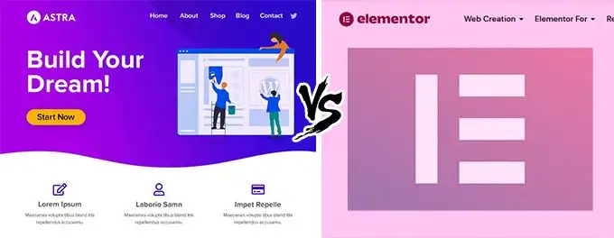 Astra vs Elementor Astra vs Elementor