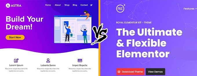 Astra vs Royal Elementor Astra vs Royal Elementor
