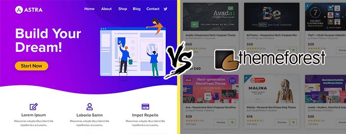 Astra vs Themeforest Astra vs Themeforest