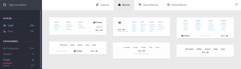 Brizy Pagebuilder review: Footers Brizy Pagebuilder review: Footers