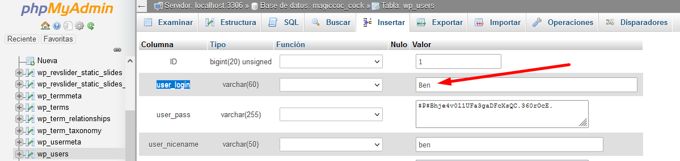 Change WP username Phphadmin user_login Change WP username Phphadmin user_login