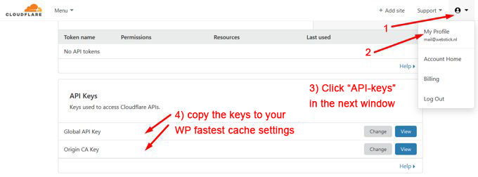 Cloudflare API vinden