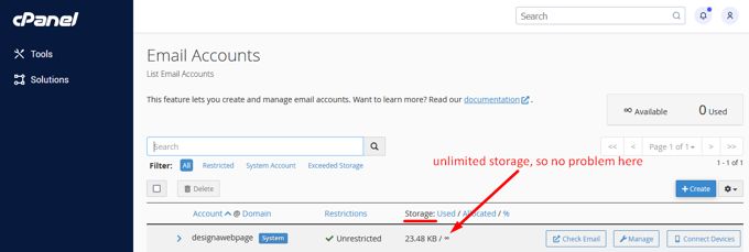 Cpanel mailaddress has reached storage limits Cpanel mailaddress has reached storage limits