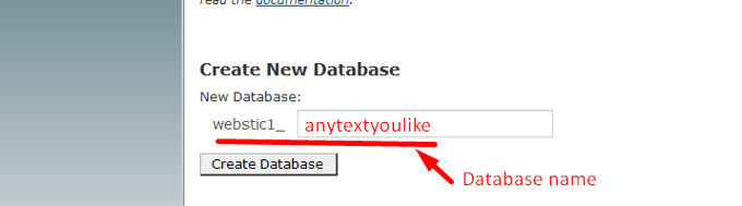 Database name