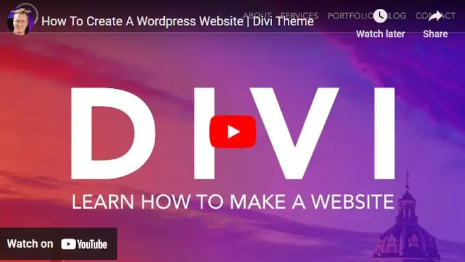 Create Website Divi Video