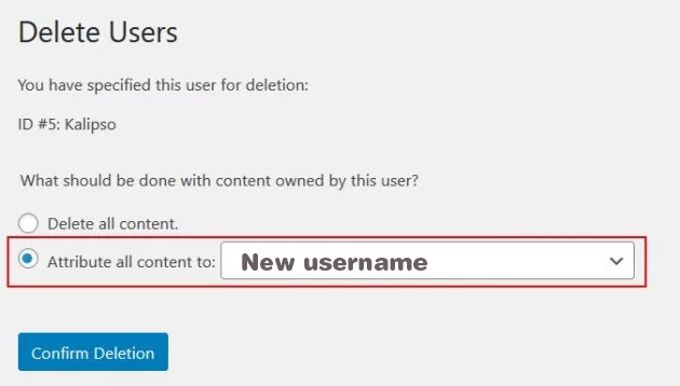 Attribute content to new user Attribute content to new user