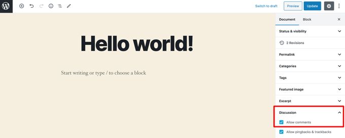 Turn off comments of individual WordPress posts Turn off comments of individual WordPress posts