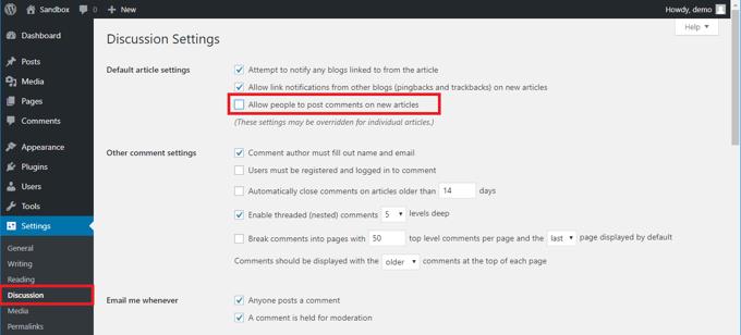 Disable comments in WP for future posts/pages Disable comments in WP for future posts/pages