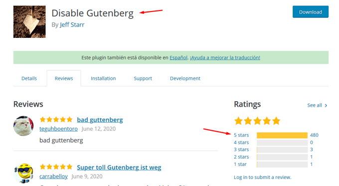 Alternative plugins to disable Gutenberg for WordPress