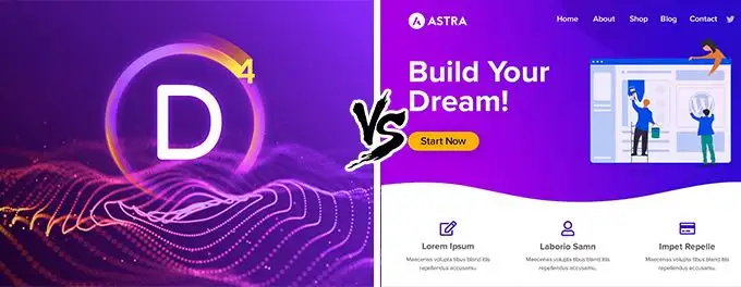 Divi vs Astra comparison Divi vs Astra