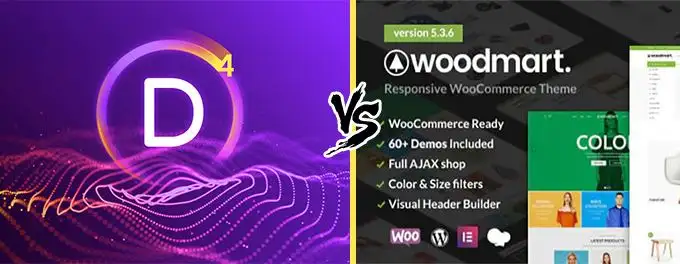 Divi vs Woodmart comparison Divi vs Woodmart