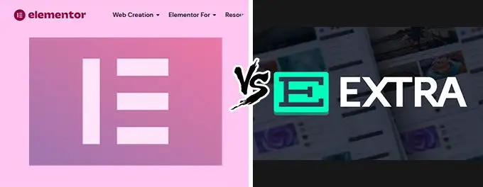 Elementor vs Extra comparison Elementor vs Extra
