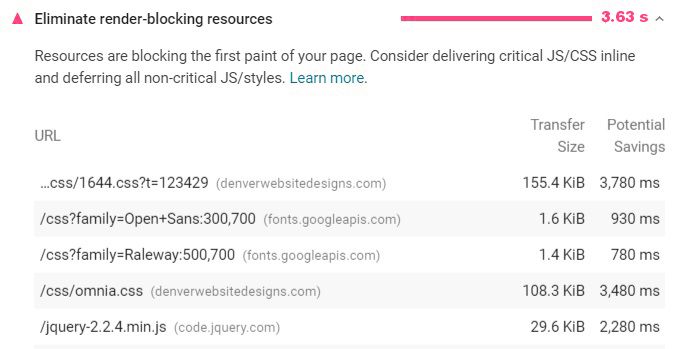 Eliminate Render-Blocking Resources WordPress example Eliminate Render-Blocking Resources WordPress example