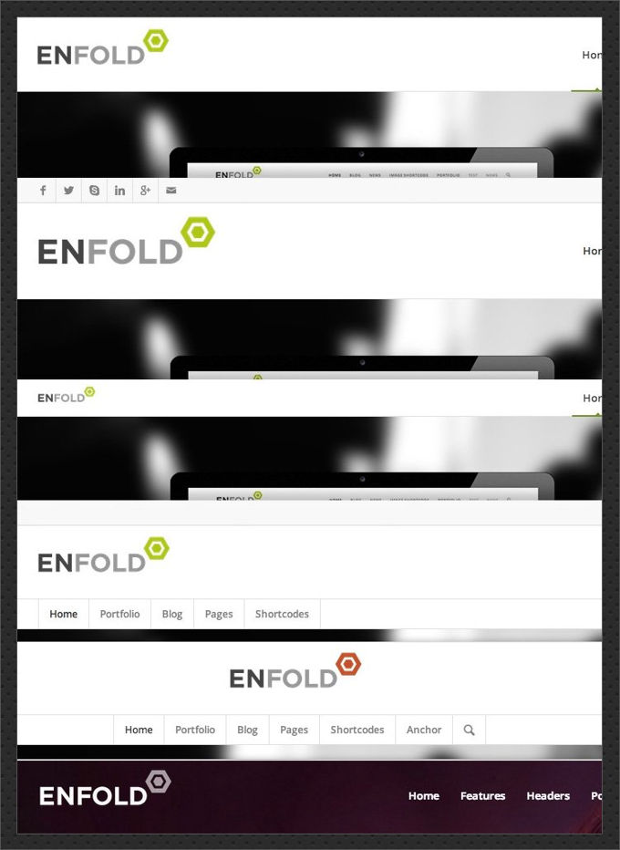 Customizable header styles in Enfold theme