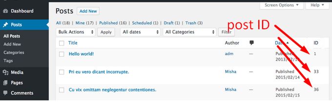 Add column showing page IDs Add column showing page IDs