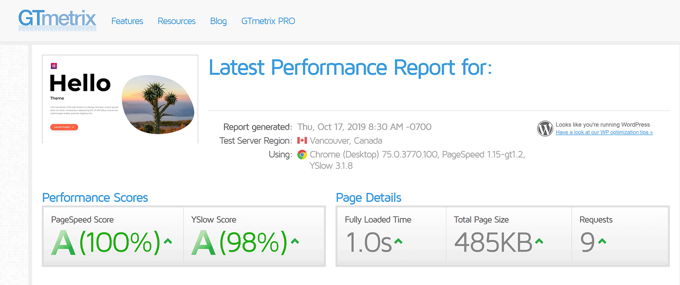 Hello Elementor load time with WP Rocket