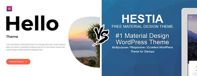 Hello vs Hestia WordPress themes comparison