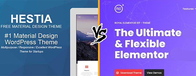 Hestia vs Royal Elementor Hestia vs Royal Elementor