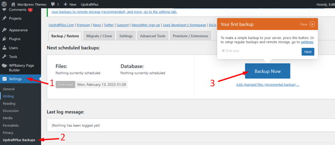 How to backup a WordPress website using a Plugin