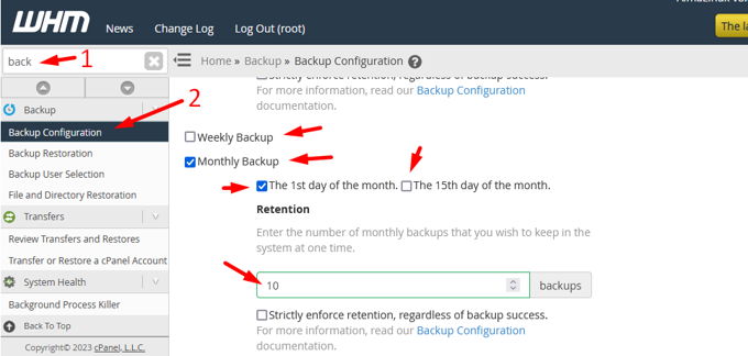 How to backup a WordPress website using WHM