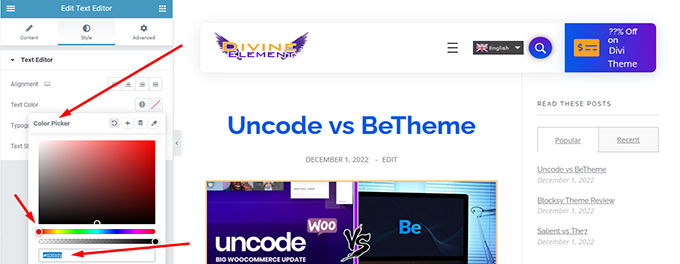 Change Font Color in WP with Elementor Change Font Color in WP with Elementor