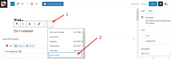 How to edit HTML code in WordPress Gutenberg How to edit HTML code in WordPress Gutenberg