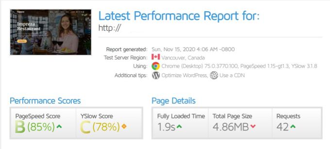 Impreza Theme review GtMetrix Speedtest Impreza Theme review GtMetrix Speedtest