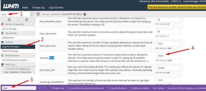 Increase Memory Limit Wordpress with WHM Increase Memory Limit Wordpress with WHM
