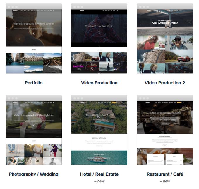 Pre-designed demos for Inspiro Theme