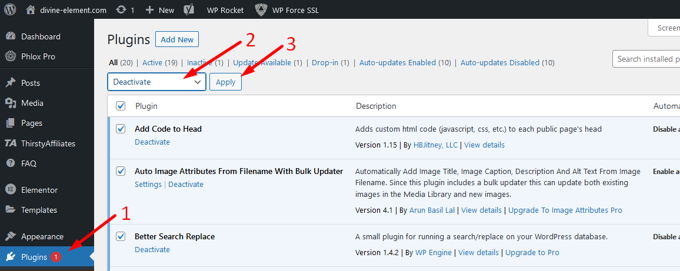 Internal server error Wordpress deactivate plugins Internal server error Wordpress deactivate plugins