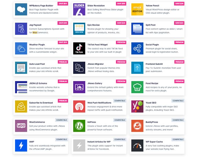 JNews Theme Premium plugins included