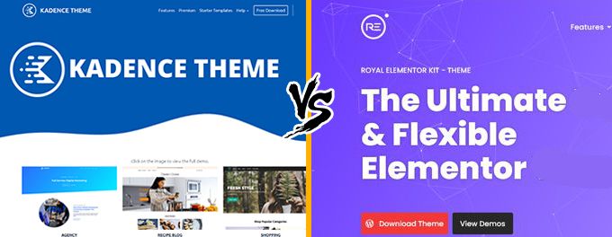 Kadence vs Royal Elementor Kadence vs Royal Elementor
