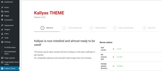 Kallyas wizard Kallyas wizard