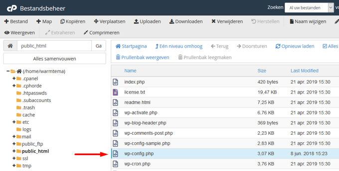 Locatie wp-config.php Locatie wp-config.php