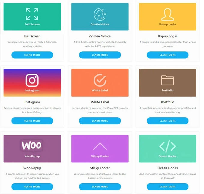OceanWP Theme Demo Core extensions OceanWP Theme Core extensions
