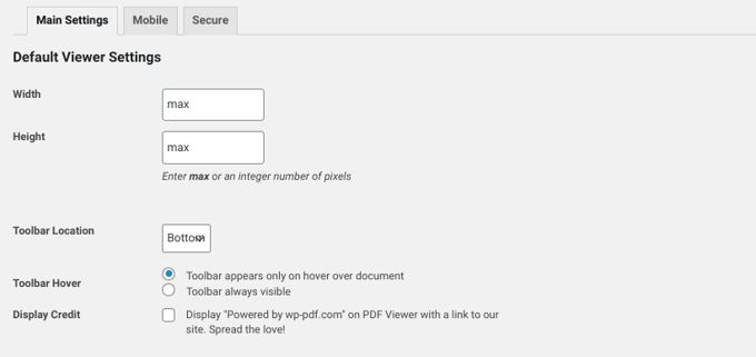 PDF Embedder WordPress size and height PDF Embedder WordPress size and height