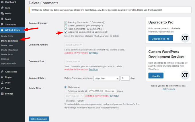 Remove comments from Wordpress plugin Remove comments from Wordpress plugin