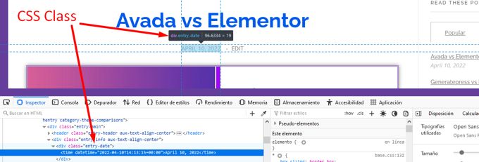 Remove the post date CSS Class Inspect Remove the post date CSS Class Inspect