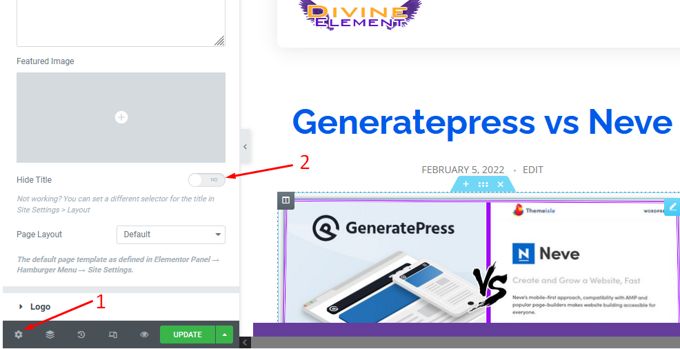 Remove page title with Elementor Remove page title with Elementor