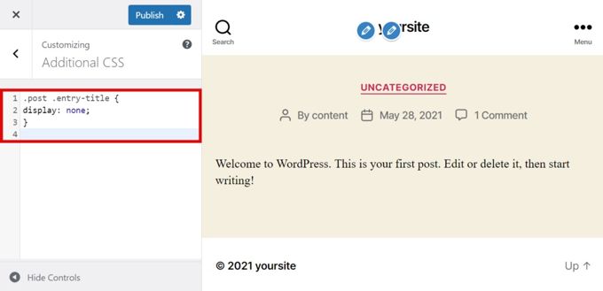 hide post title Wordpress using CSS hide post title Wordpress using CSS