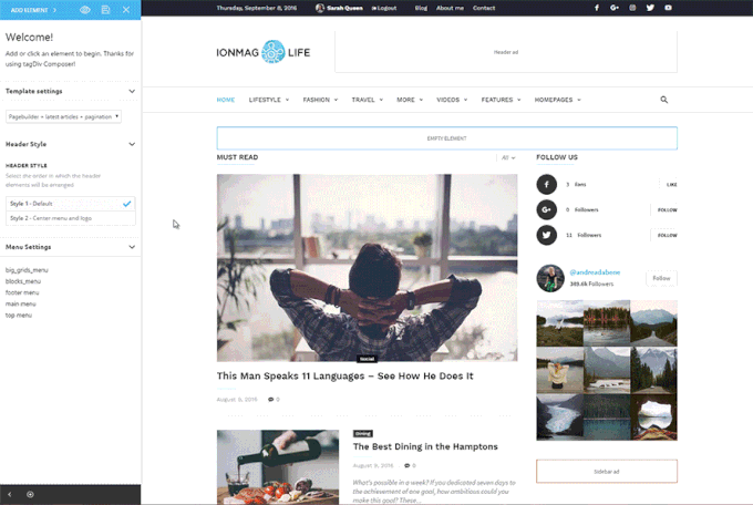 Tag-Div Composer Editor