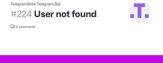 User Not Found Error on Telegram [2025]