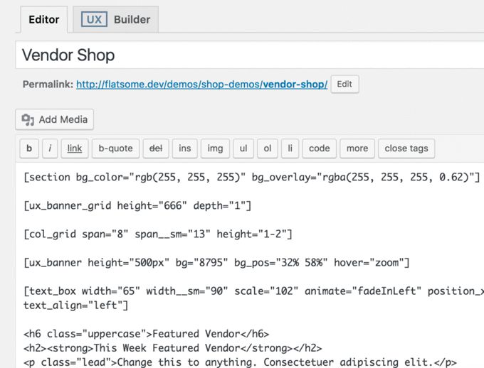 UX-builder Shortcodes UX-builder Shortcodes