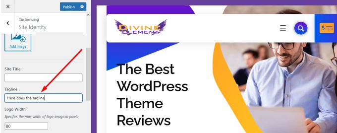 Where find tagline in WordPress Customizer Editing tagline in WordPress Customizer