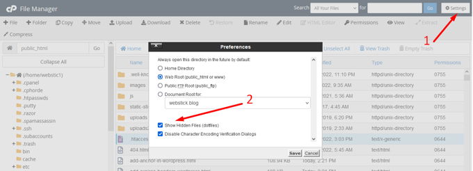 How locate .htaccess file Cpanel filemanager Where is my .htaccess file Cpanel filemanager