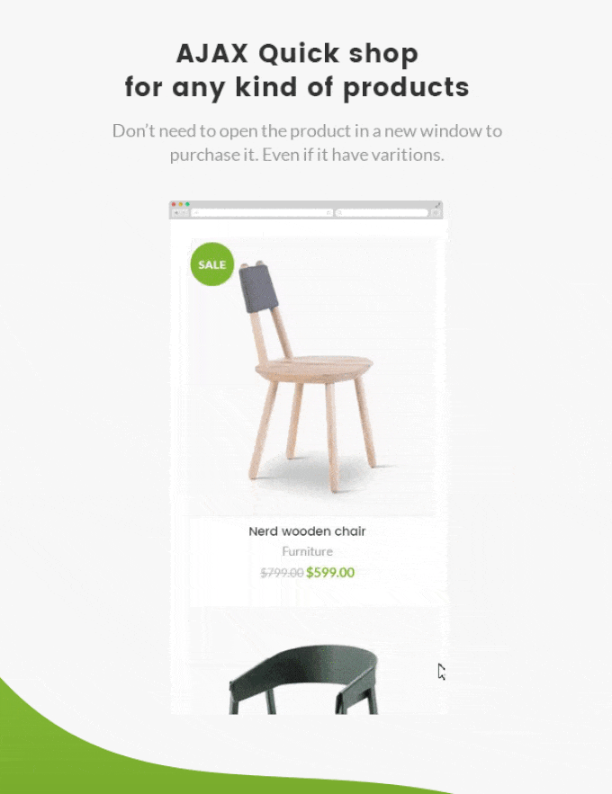 Woodmart Theme quick shopping feature