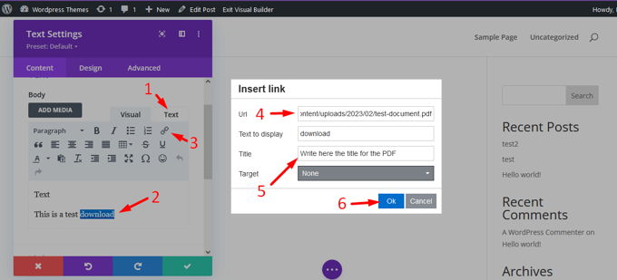 WordPress link to PDF Divi Paragraph WordPress link to PDF Divi Paragraph