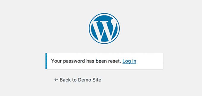 Wordpress new password succes Wordpress new password succes